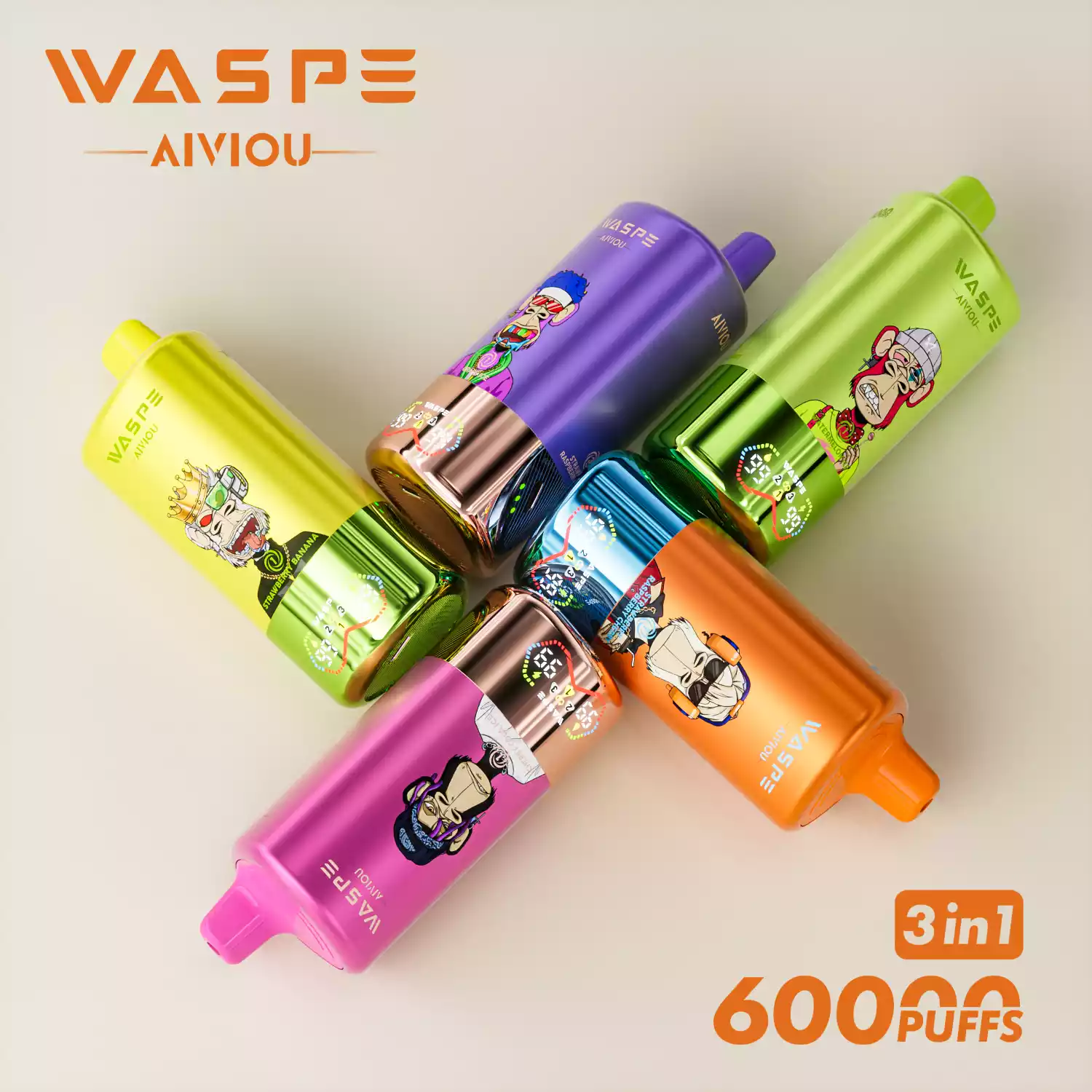 Waspe Aiviou 3 in 1 60000-1 Waspe Aiviou 3 in 1 60000 Puffs Disposable Vape Triple Flavor Buy Original Disposable Pen