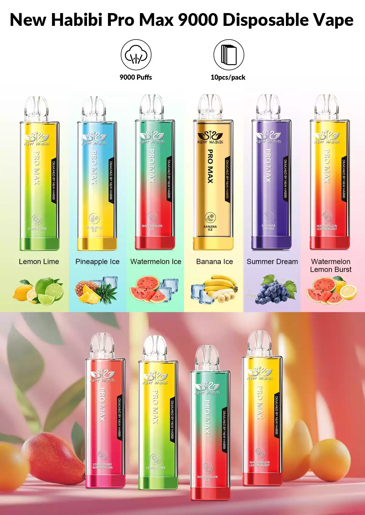 New Habibi Pro Max 9000 Puffs 2% Nicotine Disposable 9K Vape Buy Original Disposable Pen